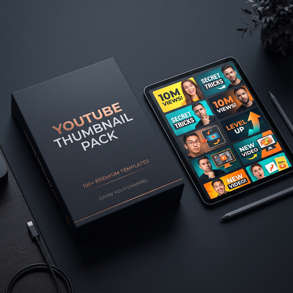 YouTube Thumbnail Pack — Vue trois quarts